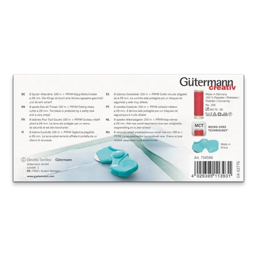 Gütermann Nähfaden-Set mit Klapp-Rollschneider