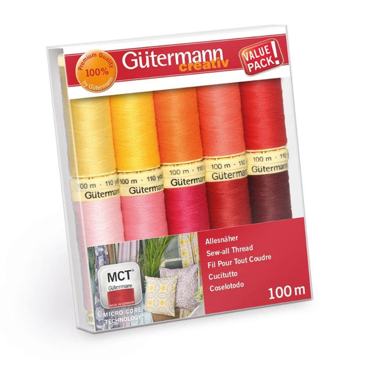 Gütermann Nähfaden-Set Allesnäher / gelb / rot
