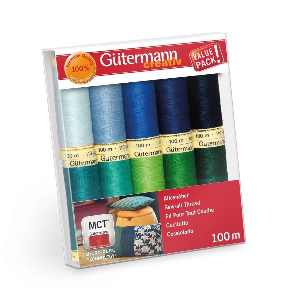 Gütermann Nähfaden-Set Allesnäher blau / grün