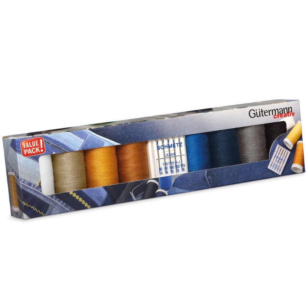 Gütermann Nähfaden-Set Denim + Jeans-Nähnadeln