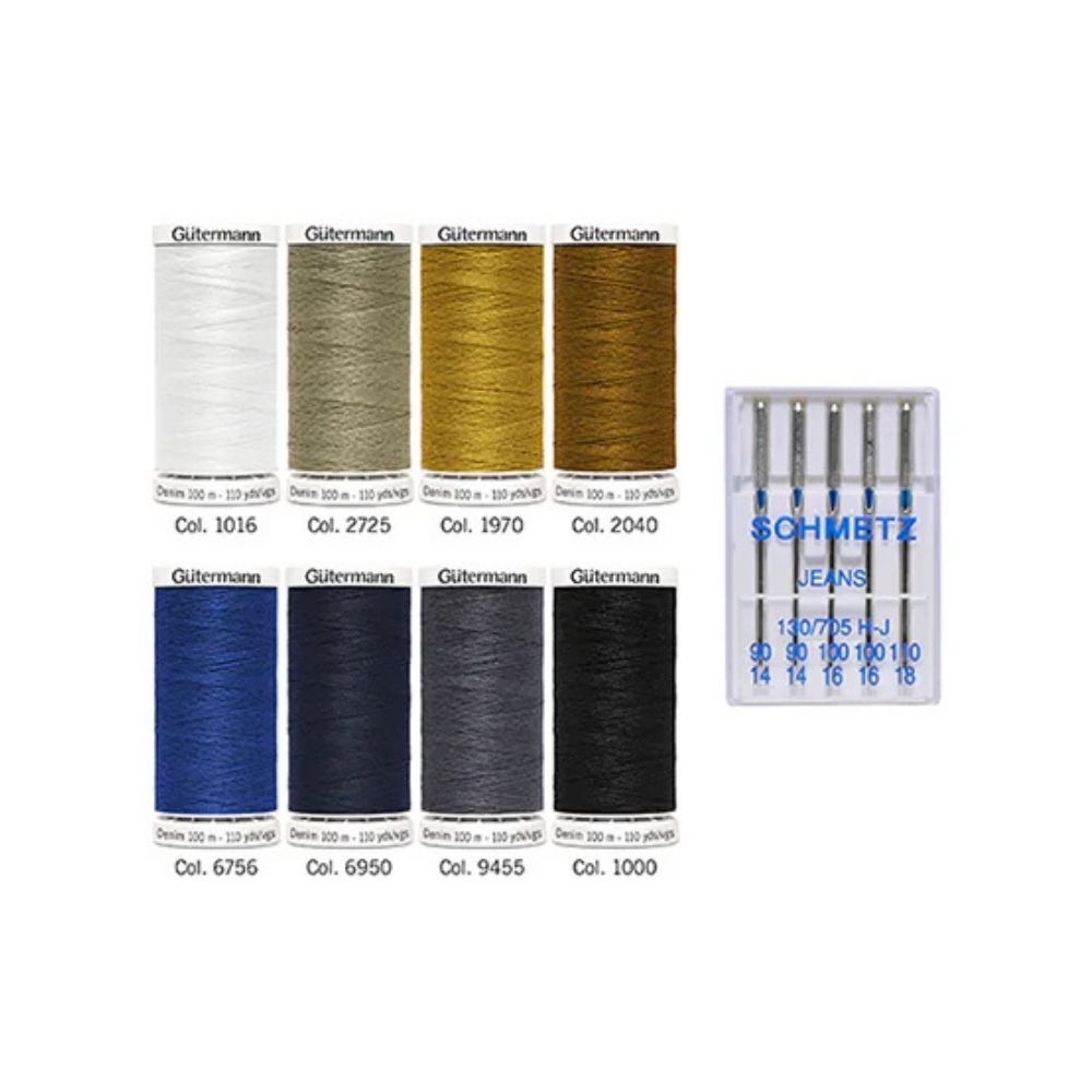 Gütermann Nähfaden-Set Denim + Jeans-Nähnadeln
