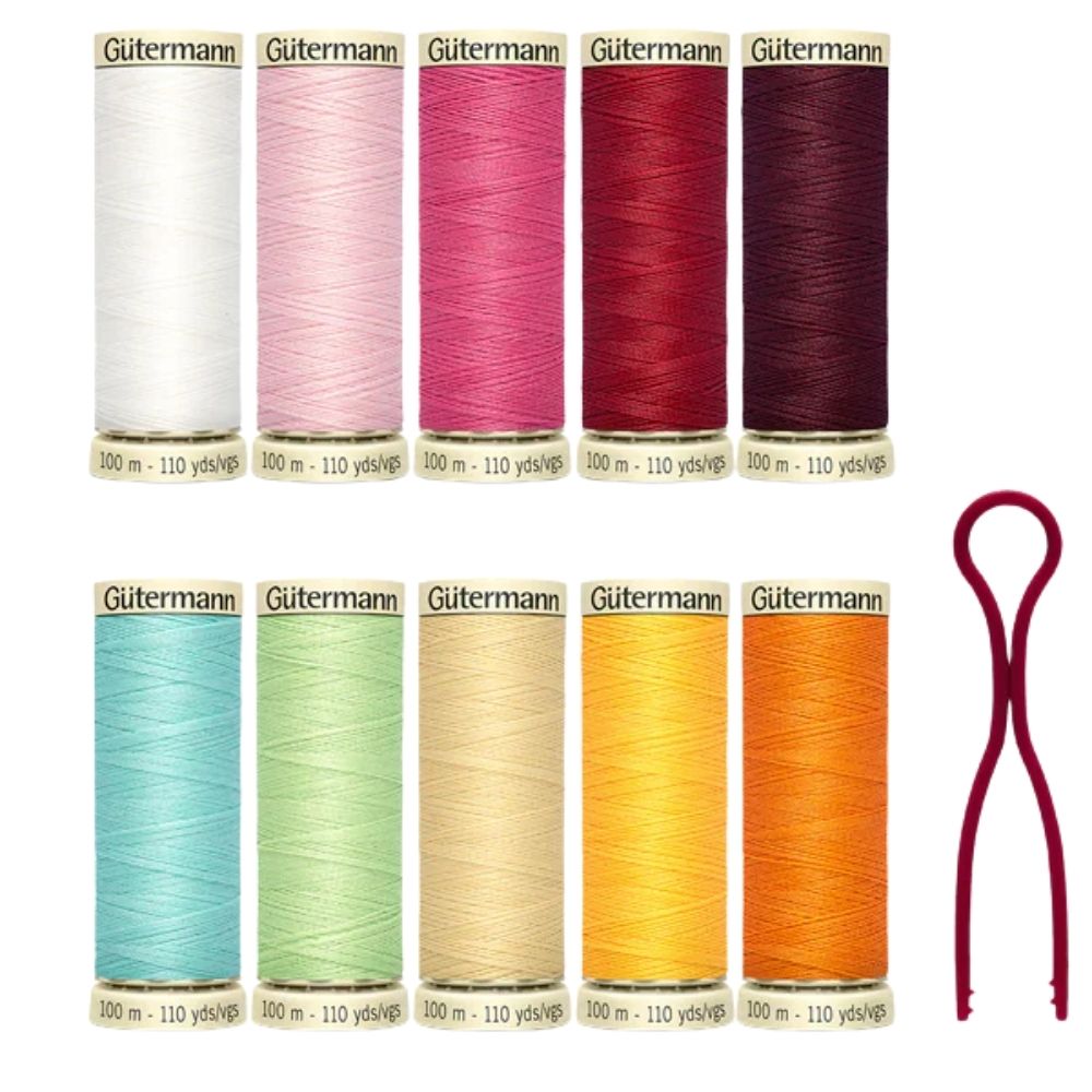 Gütermann Nähfaden-Set mit 10 Bobbin-Clips