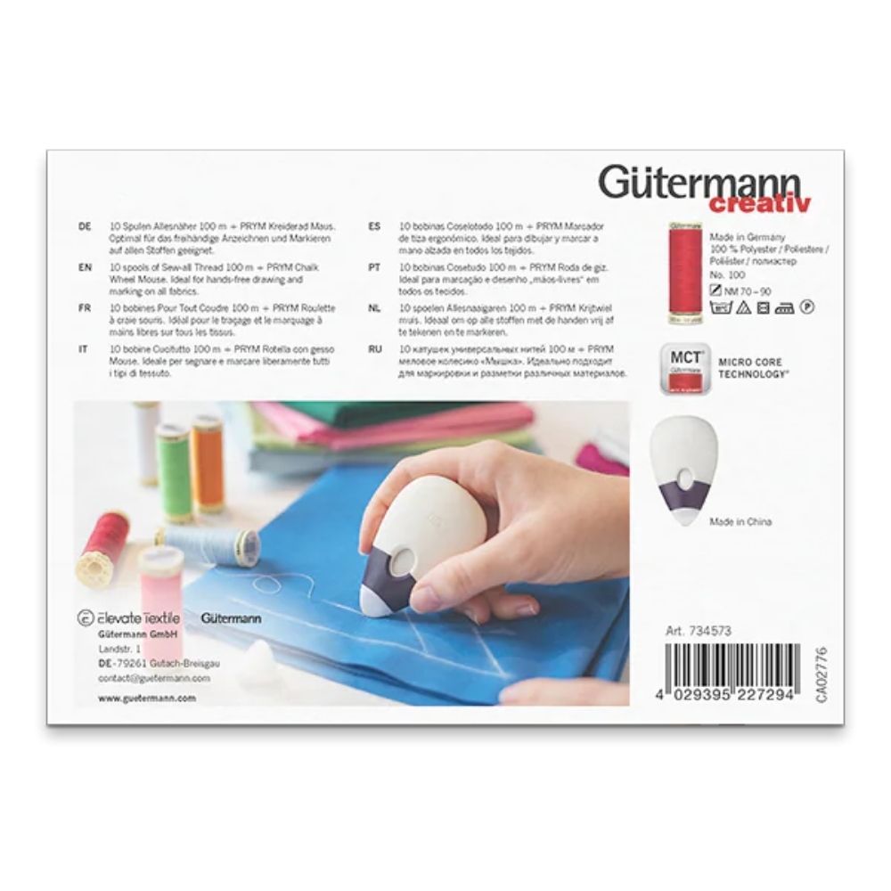 Gütermann Nähfaden-Set mit Kreiderad Maus