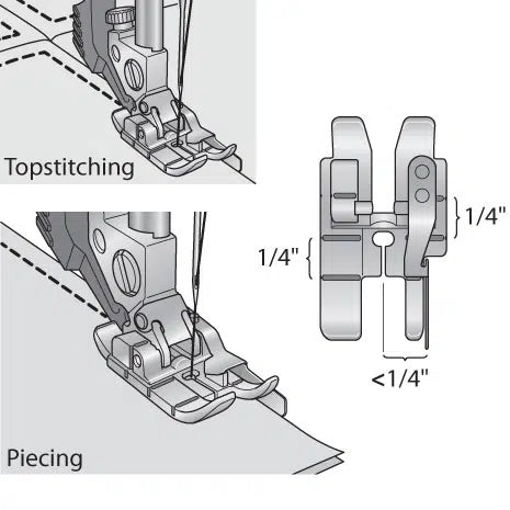 Pfaff 1/4 Patchworkfuß mit Führung für IDT-System