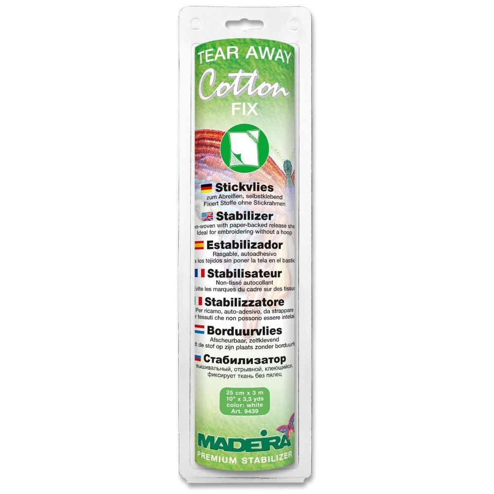 Madeira Cotton Fix selbstklebendes, abreißbares Stickvlies, 30 cm x 3 m