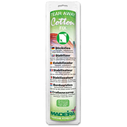 Madeira Cotton Fix selbstklebendes, abreißbares Stickvlies, 30 cm x 3 m